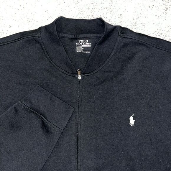 Polo by Ralph Lauren Black White Pony Full zipper Performance model Track Jacket - Picture 2 of 5